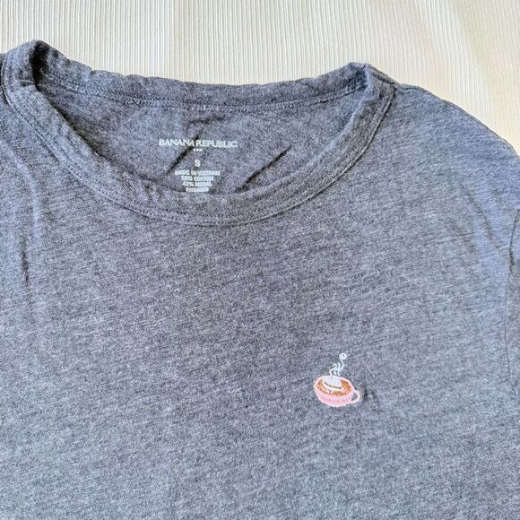 Banana Republic Womens Top Longsleeve Tee Lounge Cotton Modal Grey Small - Picture 2 of 3